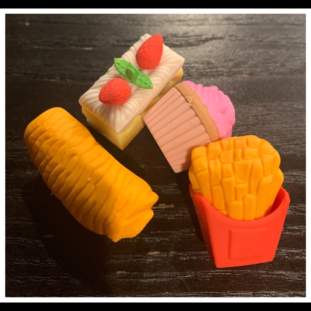 Buy4Get 4🍏🍏New🍒🍒 Cute Food Easer & Decor.